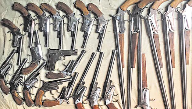 Unlike other country-made guns, these were manufactured with high proficiency and had a fine finish, police said. (Sourced) Unlike other country-made guns, these were manufactured with high proficiency and had a fine finish, police said. (Sourced)