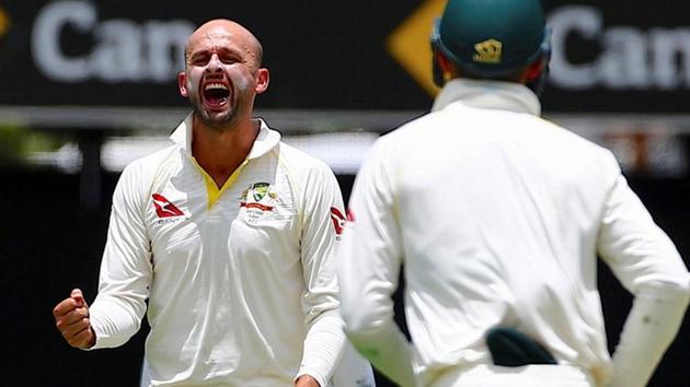 Australia's Nathan Lyon celebrates after dismissing England's Chris Woakes during the first Ashes 2017-18 Test encounter. (REUTERS) Australia's Nathan Lyon celebrates after dismissing England's Chris Woakes during the first Ashes 2017-18 Test encounter. (REUTERS)