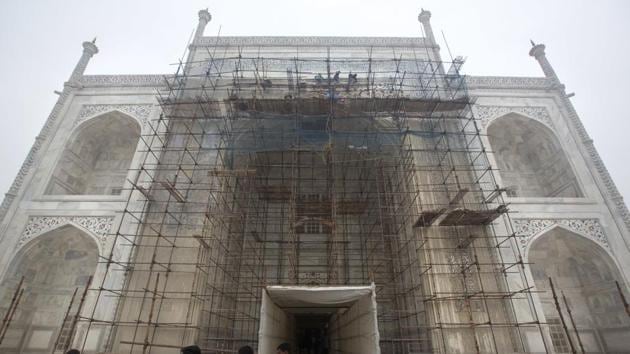 “If the tourism even fluctuates, we should not bother about that,” Vikrama said. “Tourists should also appreciate they are witnessing the work going on, the right kind of efforts for the preservation of monuments.” (Manish Swarup / AP) “If the tourism even fluctuates, we should not bother about that,” Vikrama said. “Tourists should also appreciate they are witnessing the work going on, the right kind of efforts for the preservation of monuments.” (Manish Swarup / AP)