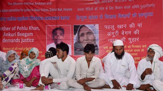Alwar lynching victim Pehlu Khan’s mother Ankuri Beegam and other family members demand justice for him, at Jantar Mantar in New Delhi on April 19, 2017. (PTI File Photo) Alwar lynching victim Pehlu Khan’s mother Ankuri Beegam and other family members demand justice for him, at Jantar Mantar in New Delhi on April 19, 2017. (PTI File Photo)
