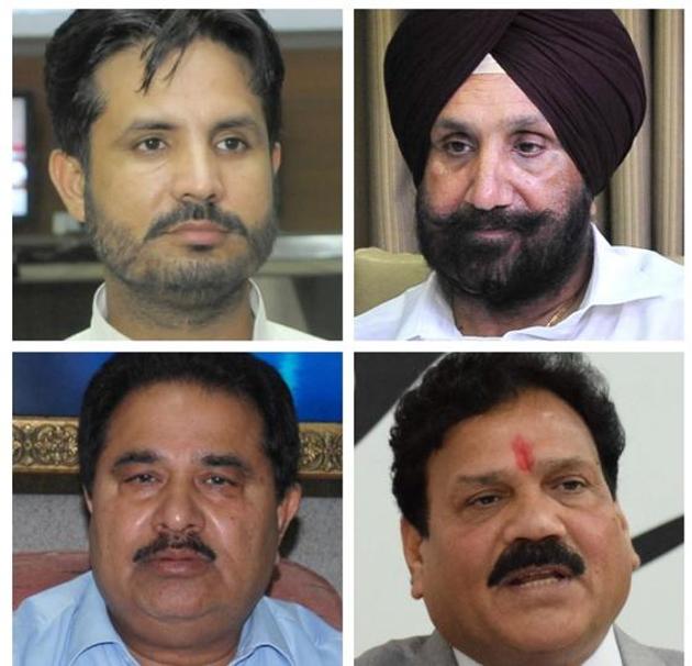 (clockwise from left) Raja Warring is part of Rahul Gandhi’s youth brigade, Sukhjinder Randhawa had key role in Gurdaspur LS bypoll win, 5-time MLA OP Soni, a Hindu contender from urban seat, and as few options among Dalits, Raj Kumar Verka a probable. (HT Photos) (clockwise from left) Raja Warring is part of Rahul Gandhi’s youth brigade, Sukhjinder Randhawa had key role in Gurdaspur LS bypoll win, 5-time MLA OP Soni, a Hindu contender from urban seat, and as few options among Dalits, Raj Kumar Verka a probable. (HT Photos)