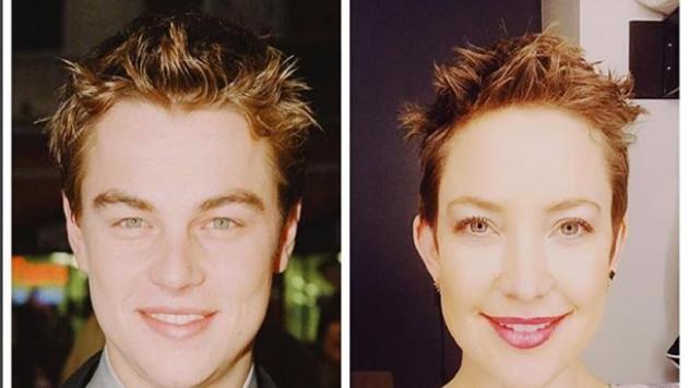 Hudson emulated the DiCaprio’s style with shaggy tips and throwback waves.(Kate Hudson/Instagram)