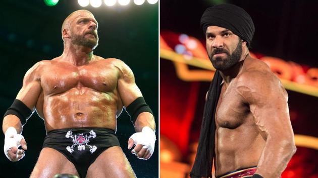 Jinder Mahal (R) and Triple H will face each other in the main event of WWE Live India (Twitter) Jinder Mahal (R) and Triple H will face each other in the main event of WWE Live India (Twitter)