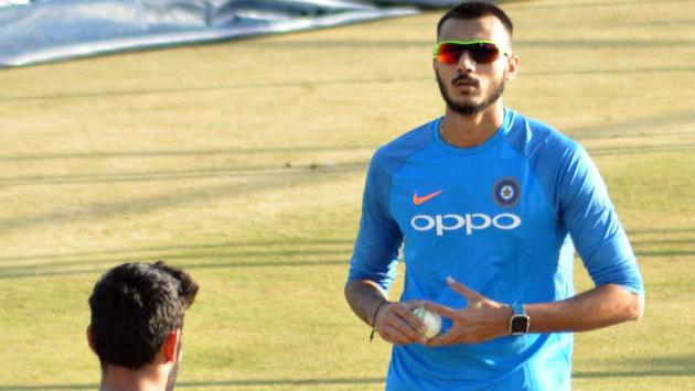 Axar Patel pictured bowling at the nets during Saturday’s practice session. (Shyam Sharma / Hindustan Times) Axar Patel pictured bowling at the nets during Saturday’s practice session. (Shyam Sharma / Hindustan Times)