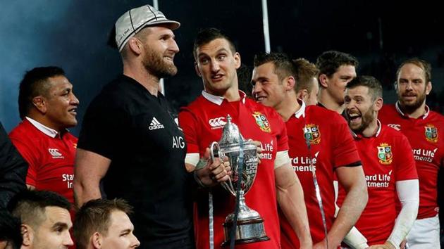 After the first two Tests between New Zealand and the British and Irish Lions had produced a victory apiece, the decider ended in a 15-15 stalemate and a drawn series. Opposing captains Kieran Read and Sam Warburton were all smiles as they lifted the trophy together. (REUTERS) After the first two Tests between New Zealand and the British and Irish Lions had produced a victory apiece, the decider ended in a 15-15 stalemate and a drawn series. Opposing captains Kieran Read and Sam Warburton were all smiles as they lifted the trophy together. (REUTERS)
