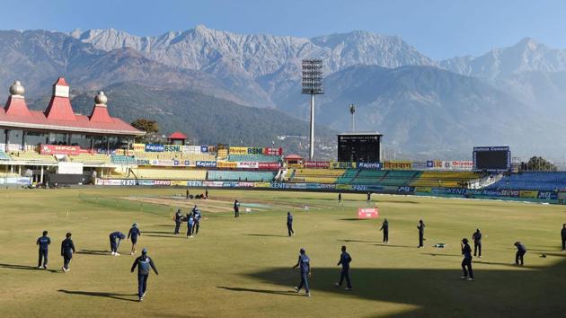 Sri Lankan were hard at practice in Dharamshala ahead of the first ODI vs India. (PTI)