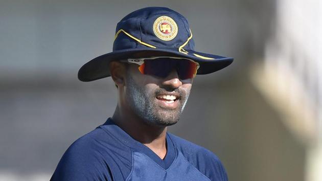 Sri Lanka's captain Thisara Perera during their practice session on the eve of first ODI match against India at the HPCA Stadium in Dharamshala on Saturday. (PTI) Sri Lanka's captain Thisara Perera during their practice session on the eve of first ODI match against India at the HPCA Stadium in Dharamshala on Saturday. (PTI)