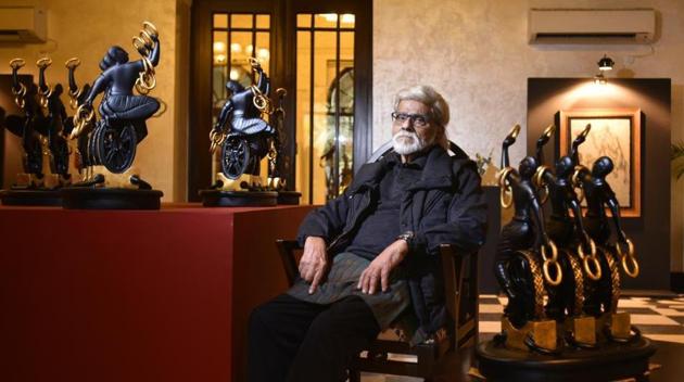 Gujral had a long-held desire to exhibit his artwork and sculptures in public spaces and initiate public art in India.(Raj K Raj/HT PHOTO)