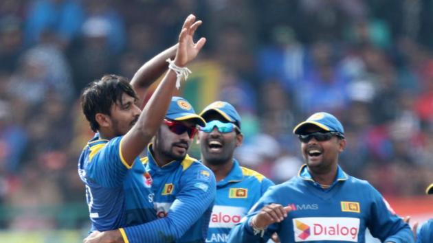 Lakmal joined the party soon as he removed Rohit for two in the fifth over. (BCCI ) Lakmal joined the party soon as he removed Rohit for two in the fifth over. (BCCI )