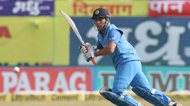 MS Dhoni fought back with a gritty knock to take India’s total past 100. (BCCI ) 