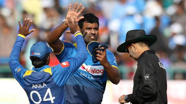 Dhoni hit 10 fours and two sixes during his 65-run knock, getting his 67th ODI half-century before being dismissed by Perera to wrap up the Indian innings for 112.  (BCCI ) 