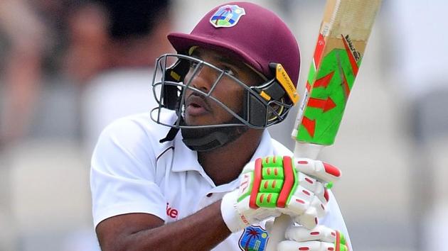 West Indies' Sunil Ambris was dismissed hit-wicket for the second time against New Zealand on Sunday.(AFP)