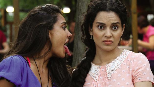 Lisa Haydon and Kangana Ranaut in a still from Queen. Lisa Haydon and Kangana Ranaut in a still from Queen.