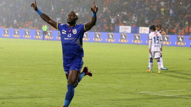 Achille Emana Edzimbi of Mumbai City FC scored the only goal as Mumbai City beat Chennaiyin 1-0 on Sunday. (ISL) 