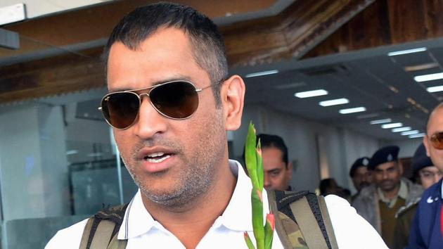 MS Dhoni was spotted bowling quick deliveries to Axar Patel in the nets at Dharamshala.(PTI)