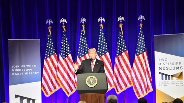 U.S. President Donald Trump speaks during the opening of the Mississippi Civil Rights Museum in Jackson, Mississippi December 9, 2017. (AFP Photo) U.S. President Donald Trump speaks during the opening of the Mississippi Civil Rights Museum in Jackson, Mississippi December 9, 2017. (AFP Photo)