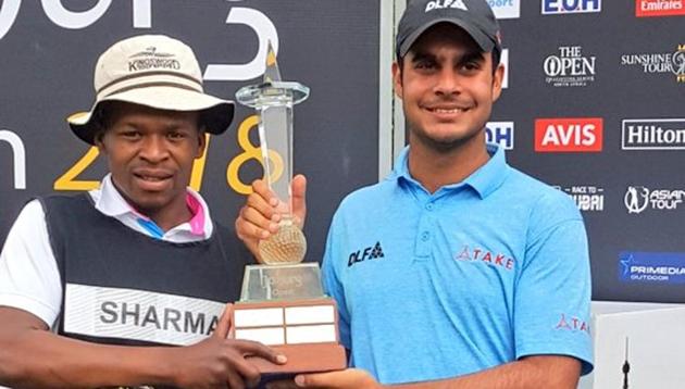 Shubhankar Sharma won the Joburg Open golf with a score of 23 under par. (Twitter) Shubhankar Sharma won the Joburg Open golf with a score of 23 under par. (Twitter)