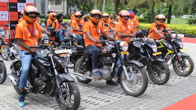 Bike taxis were launched in Mohali in July, but they are not allowed to ply in Chandigarh. (HT File) Bike taxis were launched in Mohali in July, but they are not allowed to ply in Chandigarh. (HT File)
