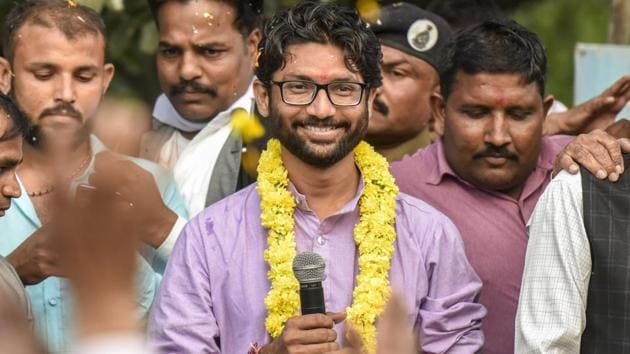An independent candidate Jignesh Mevani waves greets people during election Campaign at Vadgam in Gujarat, India, on Sunday, December 10, 2017. (Kunal Patil/ Hindustan Times) An independent candidate Jignesh Mevani waves greets people during election Campaign at Vadgam in Gujarat, India, on Sunday, December 10, 2017. (Kunal Patil/ Hindustan Times)