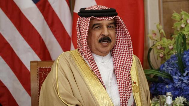 Bahrain's King Hamad bin Isa Al Khalifa speaks during a meeting with U.S. President Donald Trump, in Riyadh, Saudi Arabia. An interfaith group from Bahrain is visiting Israel Sunday Dec. 10, 2017, on a trip amid turmoil there over U.S. President Donald Trump's decision to recognize Jerusalem as the capital. (AP File Photo) Bahrain's King Hamad bin Isa Al Khalifa speaks during a meeting with U.S. President Donald Trump, in Riyadh, Saudi Arabia. An interfaith group from Bahrain is visiting Israel Sunday Dec. 10, 2017, on a trip amid turmoil there over U.S. President Donald Trump's decision to recognize Jerusalem as the capital. (AP File Photo)
