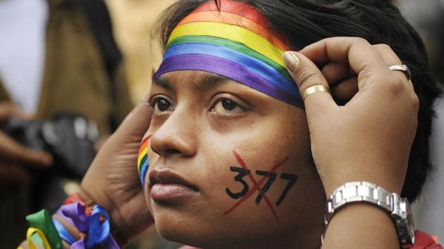 Under Indian Penal Code Section 377, same sex relationships are considered ‘unnatural’ and are subject to criminal prosecution. Earlier this year, the LGBTQ community across India welcomed the Supreme Court’s Right to privacy ruling and said it would boost their fight against the 2013 SC judgment which re-criminalised gay sex in December 2013 — popularly known as the Naz verdict. (Samir Jana / HT PHOTO) Under Indian Penal Code Section 377, same sex relationships are considered ‘unnatural’ and are subject to criminal prosecution. Earlier this year, the LGBTQ community across India welcomed the Supreme Court’s Right to privacy ruling and said it would boost their fight against the 2013 SC judgment which re-criminalised gay sex in December 2013 — popularly known as the Naz verdict. (Samir Jana / HT PHOTO)