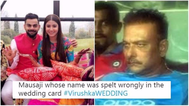 As Anushka Sharma, Virat Kohli wedding buzz continues, Ravi Shashtri has become an unlikely victim of Twitter’s jokes. As Anushka Sharma, Virat Kohli wedding buzz continues, Ravi Shashtri has become an unlikely victim of Twitter’s jokes.