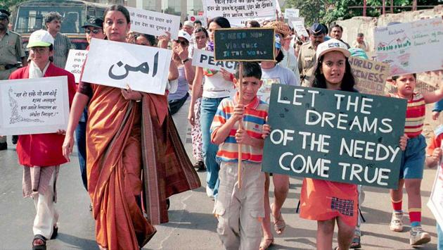 Prithvi Theatre has also been a starting point for several protests. Actress Shabana Azmi famously led one against the Gujarat riots in 2002. (Girish Srivastava / HT Photo)