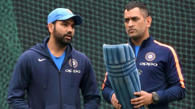 Indian cricket team stand-in skipper Rohit Sharma with MS Dhoni during a practice session on the eve of the second ODI against Sri Lanka cricket team in Mohali. (PTI) Indian cricket team stand-in skipper Rohit Sharma with MS Dhoni during a practice session on the eve of the second ODI against Sri Lanka cricket team in Mohali. (PTI)