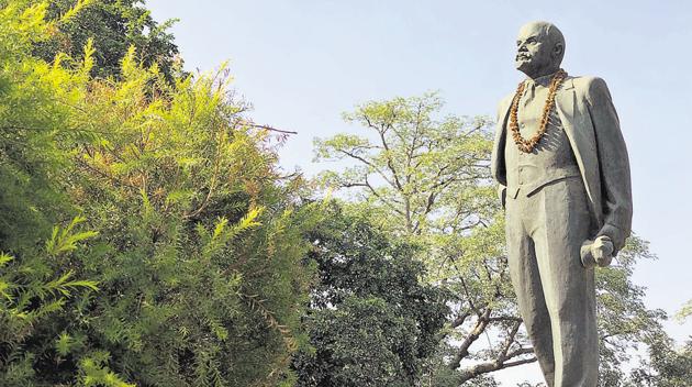 Statue of Vladimir Lenin at Nehru Park. (Mayank Austen Soofi / HT Photo) Statue of Vladimir Lenin at Nehru Park. (Mayank Austen Soofi / HT Photo)