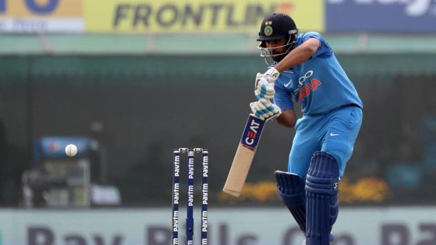 Rohit Sharma started slowly as India laid a solid ground for a big score against Sri Lanka. (BCCI) Rohit Sharma started slowly as India laid a solid ground for a big score against Sri Lanka. (BCCI)