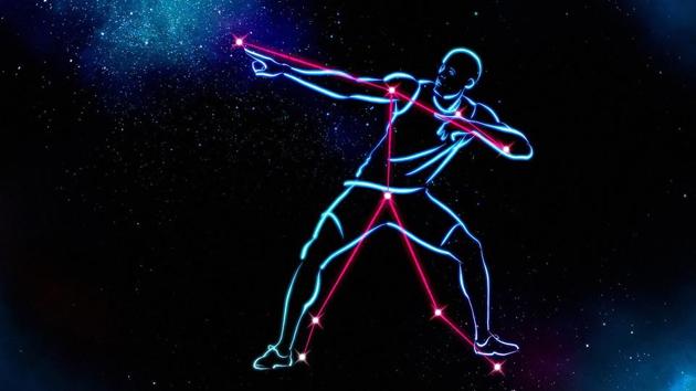 A handout digital graphic image created and released by The Big Bang Fair on December 13, in partnership with astronomers from the University of Birmingham, shows a new constellation based on and created to celebrate Jamaican sprinter Usain Bolt. (AFP) A handout digital graphic image created and released by The Big Bang Fair on December 13, in partnership with astronomers from the University of Birmingham, shows a new constellation based on and created to celebrate Jamaican sprinter Usain Bolt. (AFP)