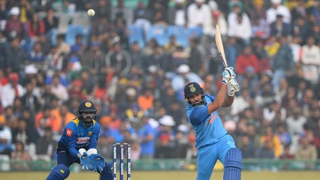 After going past his fifty, Rohit changed gears as India maintained a healthy scoring rate. (AFP) After going past his fifty, Rohit changed gears as India maintained a healthy scoring rate. (AFP)