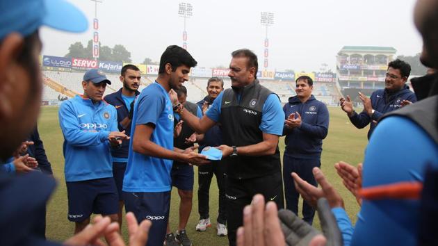 Washington Sundar was handed a debut ahead of the second ODI against Sri Lanka in Mohali. (BCCI) Washington Sundar was handed a debut ahead of the second ODI against Sri Lanka in Mohali. (BCCI)