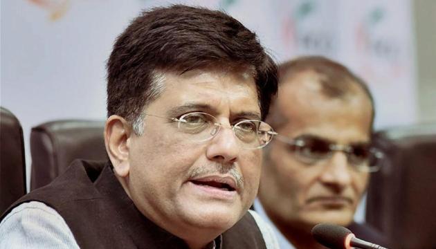 Railways minister Piyush Goyal speaks at a FICCI event in New Delhi on Tuesday.(PTI)