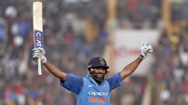 Rohit Sharma blasted 11 sixes and four fours as he moved from 100 to 200 in just 36 balls. (AP) Rohit Sharma blasted 11 sixes and four fours as he moved from 100 to 200 in just 36 balls. (AP)