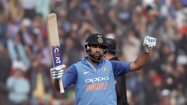 Rohit became the first batsman to score a double century for the third time in ODIs. (AP) Rohit became the first batsman to score a double century for the third time in ODIs. (AP)