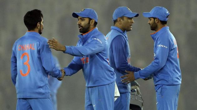 India’s victory helped them level the three-match series 1-1 heading into the Vizag ODI. (AP) India’s victory helped them level the three-match series 1-1 heading into the Vizag ODI. (AP)