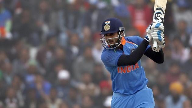 Shreyas Iyer plays a shot en route to his maiden ODI half-century during India vs Sri Lanka match in Mohali. (AP) Shreyas Iyer plays a shot en route to his maiden ODI half-century during India vs Sri Lanka match in Mohali. (AP)