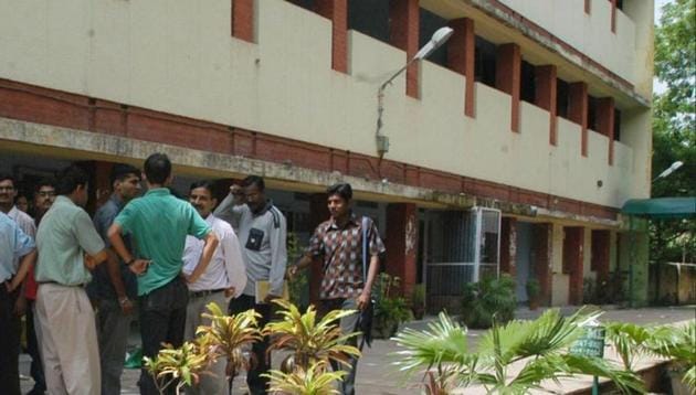 The semester exams started on Tuesday but the students were not allowed to sit for the exam.(HT FILE)