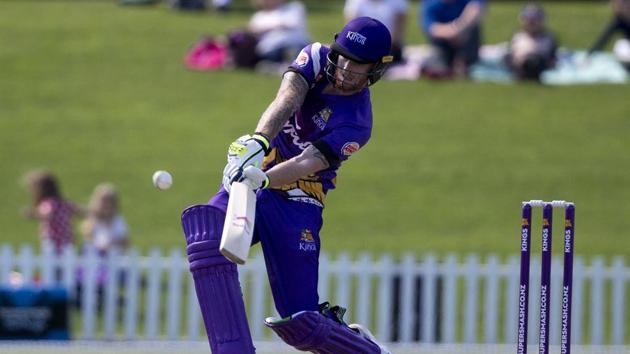 Ben Stokes plays a shot during his innings of 93 runs in his match for the Canterbury Kings against the Otago Volts in a Twenty20 match at Christchurch, New Zealand on December 14. (AP) Ben Stokes plays a shot during his innings of 93 runs in his match for the Canterbury Kings against the Otago Volts in a Twenty20 match at Christchurch, New Zealand on December 14. (AP)