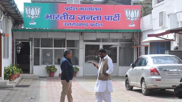 The BJP headquarters in Dehradun. (HT Photo.) The BJP headquarters in Dehradun. (HT Photo.)