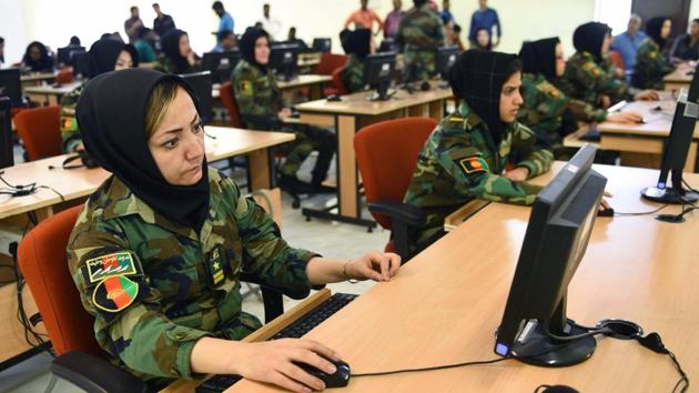 Army cadets also underwent training in computer proficiency. They handled ambush situations over mountainous terrain in classroom simulation exercises. The crash-course will end on December 23 following which the Afghan officers will leave for their country. (AFP) Army cadets also underwent training in computer proficiency. They handled ambush situations over mountainous terrain in classroom simulation exercises. The crash-course will end on December 23 following which the Afghan officers will leave for their country. (AFP)