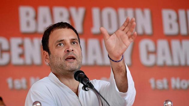 Congress president-elect Rahul Gandhi addresses the inaugural function of the birth centenary celebration of the late Baby John at Thaikkad in Thiruvananthapuram, Kerala on Thursday. (PTI Photo) Congress president-elect Rahul Gandhi addresses the inaugural function of the birth centenary celebration of the late Baby John at Thaikkad in Thiruvananthapuram, Kerala on Thursday. (PTI Photo)