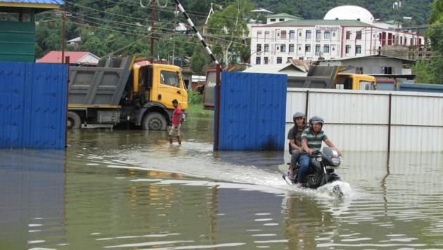 Manipur has been hit by flash floods and landslides due to intense rainfall after Cyclone Mora, which hit the state in May this year. (HT Photo) Manipur has been hit by flash floods and landslides due to intense rainfall after Cyclone Mora, which hit the state in May this year. (HT Photo)
