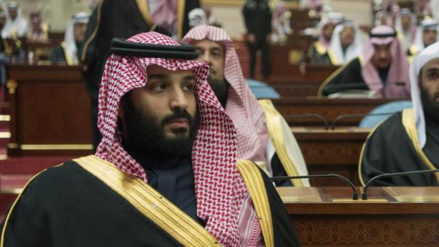 A handout picture provided by the Saudi Royal Palace on December 13, 2017, shows crown prince and defence minister Mohammed bin Salman attending the opening of the shura council’s ordinary session in Riyadh. (AFP) A handout picture provided by the Saudi Royal Palace on December 13, 2017, shows crown prince and defence minister Mohammed bin Salman attending the opening of the shura council’s ordinary session in Riyadh. (AFP)