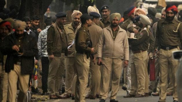 Punjab Police personnel on duty in Mohali. An unfortunate image of being a brute force, inherited from the British Raj, has been stalking the Indian police for decades. In fact, it seems to have become embedded into our society, perhaps based more on perception rather than actual experience. (Ravi kumar/Hindustan Times) Punjab Police personnel on duty in Mohali. An unfortunate image of being a brute force, inherited from the British Raj, has been stalking the Indian police for decades. In fact, it seems to have become embedded into our society, perhaps based more on perception rather than actual experience. (Ravi kumar/Hindustan Times)