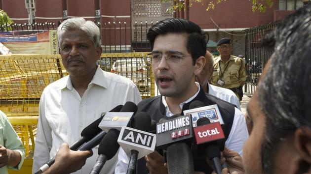 Aam Admi Party leader Raghav Chadha at Nirvachan Sadan in New Delhi. (HT File Photo) Aam Admi Party leader Raghav Chadha at Nirvachan Sadan in New Delhi. (HT File Photo)