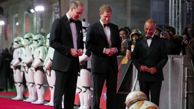 Britain's Prince William and Prince Harry, arrive for the European Premiere of 'Star Wars: The Last Jedi', at the Royal Albert Hall in central London, Britain on December 12, 2017. (Hannah McKay / REUTERS) Britain's Prince William and Prince Harry, arrive for the European Premiere of 'Star Wars: The Last Jedi', at the Royal Albert Hall in central London, Britain on December 12, 2017. (Hannah McKay / REUTERS)