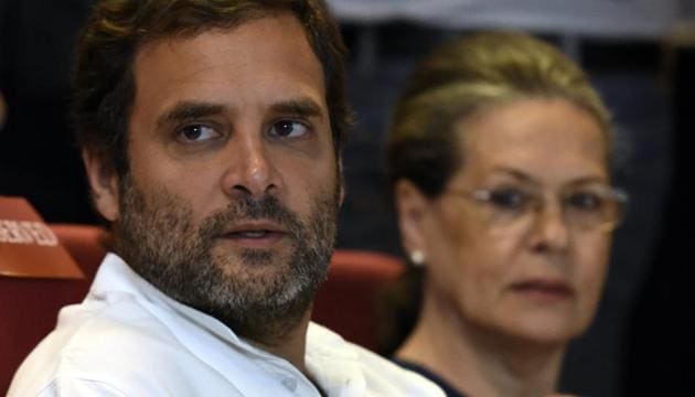 File photo of Congress’ outgoing president Sonia Gandhi with her son and president-elect Rahul Gandhi at a function in New Delhi in October. (HT) File photo of Congress’ outgoing president Sonia Gandhi with her son and president-elect Rahul Gandhi at a function in New Delhi in October. (HT)