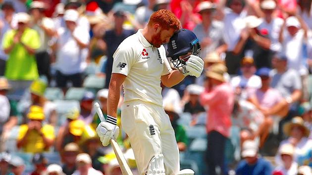 England's Jonny Bairstow celebrates reaching his century during the second day of the third Ashes Test against Australia. (REUTERS) England's Jonny Bairstow celebrates reaching his century during the second day of the third Ashes Test against Australia. (REUTERS)